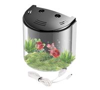 Pequeño tanque de peces, transparente para escritorio con bomba de agua, contenedor de tanque transparente (for Snails, cangrejos, Starfish, Sea Monkeys), Compact Home & Office Decor