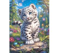Pequeño tigre blanco en un jardín florido Puzzles 1000 Piezas Estera Portátil 3D Ciencia ficción sueño mágico Rompecabezas Familiar Para Adultos Aliviar Estrés Decoración Hogar Moderno Creativo 1000 P