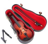 Pequeño violín para tocar, figura de violín pequeño, instrumento musical en miniatura, accesorio de casa de muñecas o llavero para regalos únicos de broma tonta