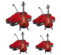 Pequeño violín, pequeña figura de violín reproducible, réplica de instrumento musical de madera con arco y estuche, regalo de mordaza de historia de sollozo y decoración de escritorio, 7, 9 pulgadas