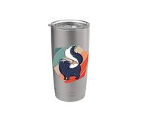 Pequeño y lindo Skunk Comicstyle animales salvajes petskunks Vaso térmico de acero inoxidable de doble pared