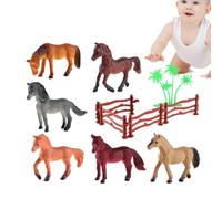 Pequeños animales del bosque | Juguetes de animales de granja surtidos - Simulación de pollo, pato, gato, perro, burro, juguetes surtidos para centros de mesa de rancho