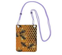 Pequeños bolsos cruzados para mujer, bolso impermeable para teléfono celular, bolsa de teléfono con abejas en colmena, monederos, riñonera