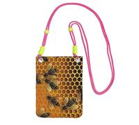 Pequeños bolsos cruzados para mujer, bolso impermeable para teléfono celular, bolsa de teléfono con abejas en colmena, monederos, riñonera