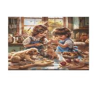 Pequeños Chefs Puzzles 1000 Piezas DIY Creativo Personalizable artesanía Rompecabezas Familiar para Toda La Familia Juguete Educativo Aliviar Estrés Decorativo 1000 PCS