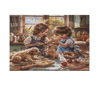 Pequeños Chefs Puzzles 300 Piezas Obra De Arte Decorativa artesanía Rompecabezas Familiar para Adultos DIY Creativo Aliviar Estrés Portátil 300 PCS