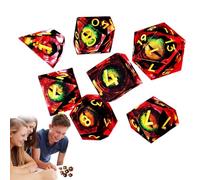 Pequeños dados poliédricos de resina, juego de dados de resina de bolsillo | 7X Dados poliédricos de juego de mesa - Dados Accesorios Único Liquid Core Diseño Pequeños para Hombres y