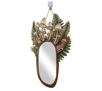 Pequeños espejos de pared, espejo de pared vintage ovalado - Espejo de pared irregular de madera,Espejo de pared vintage con patrón de setas botánicas para el baño 'entrada a dormitorio