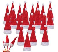 Pequeños Gorros de Papá Noel - 20 Piezas Mini Gorros Navideños, Decoración de Tapas de Botellas de Caramelos para Manualidades | Lindo sombrero de elfo para paletas para Navidad, bricolaje, mesa de ce