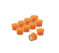 Pequeños Imanes de Tablero de Memo de Naranja de Alta Potencia para Refrigerador, Pizarra, Tablero de Anuncios, Archivador - Paquete de 10