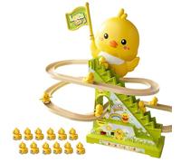 Pequeños juguetes de escalada, 10.47x5 pulgadas corredor de escalera eléctrica de 12 duck con música y luces LED para un aprendizaje para niños pequeños, juego de desarrollo temprano para ab