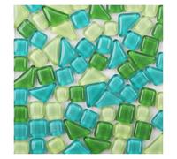 Pequeños mosaicos de vidrio, Multicolor Mosaic Tiles Glass Crystal Shapes For DIY Art Crafts Home Decoration 200g(Color-08)