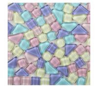 Pequeños mosaicos de vidrio, Multicolor Mosaic Tiles Glass Crystal Shapes For DIY Art Crafts Home Decoration 200g(Color-06)