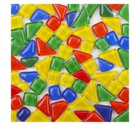 Pequeños mosaicos de vidrio, Multicolor Mosaic Tiles Glass Crystal Shapes For DIY Art Crafts Home Decoration 200g(Color-01)