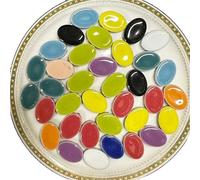 Pequeños mosaicos de vidrio, Porcelain Mosaic Tiles DIY Craft Kit Multicolor 100g(Color 03)