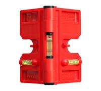 Pequeños niveles magnéticos de burbuja - Nivel de burbuja de ángulo rojo, nivel de burbuja magnético, herramienta de nivelación de poste magnético plegable ajustable, juegos de nivel de burbuja con 2