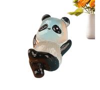Pequeños pandas de resina con purpurina de panda, pandas portátiles en miniatura que brillan en la oscuridad, figuras de panda, exquisitas pintadas a mano, para, amigos, colegas