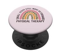 Pequeños Pasos del Arco Iris Nos mueven hacia adelante Orgullo de Terapia física PopSockets PopGrip Adhesivo
