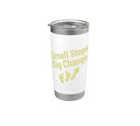 Pequeños pasos Gran cambio Cita de progreso motivacional Vaso térmico de acero inoxidable de doble pared