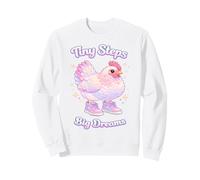 Pequeños Pasos Grandes sueños Lindo Pollo estética Motivacional Sudadera