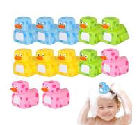 Pequeños patos de goma, pequeños patos de goma, pequeños juguetes de pato flotantes creativos, patos de goma de baño creativos con patrón de mosaico, 12 unidades, patos de goma para coleccionar