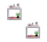 Pequeños peces betta para cuencos, acuarios individuales, tanques de cubo transparente para caja de alimentación de tortugas, cuencos de manualidades, accesorios pequeños de decoración de juguetes