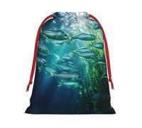 Pequeños peces nadando en el agua, bolsas de regalo con cordón para fiestas, bolsas especiales para caramelos, regalos de boda, Navidad