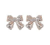 Pequeños pendientes de lazo simples y bonitos: accesorios encantadores que son dulces y para tu aspecto en forma de corazón, talla única, Zinc, Sin piedra preciosa