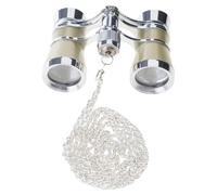 Pequeños prismáticos portátiles para óperas, teatro, gafas de metal con cadena, para mujeres y niñas, teatro duradero