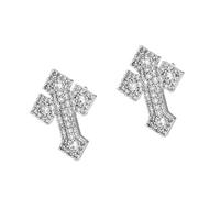 Pequeños símbolos religiosos Stud óxido de cobre joyería ligera casual formal aretes de cobre, フリーサイズ