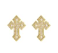 Pequeños símbolos religiosos Stud óxido de cobre joyería ligera casual formal aretes de cobre, フリーサイズ