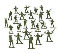 Pequeños Soldados de Plástico Verde I - Lote de 24 I - Bolsa Sorpresa de Cumpleaños - Figura Militar I Juguetes Guerra Mundial I - 5 x 2,5 cm