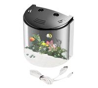 Pequeños tanques de peces, Desktop Aquarium Clear Container, Adorable Water Aquatic Pets Pump Tanks, Transparente Tank for Snails, Cangrejos, Starfish, Sea Monkeys, 7.87x5.51x8.27 pulgadas