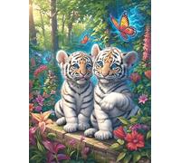 Pequeños Tigres en Bosque mágico Puzzles 300 Piezas Construir Maquetas Detalladas Animales Salvajes y domésticos Rompecabezas para Adultos Desafío Intelectual Juguete Educativo 3D Moderno 300 PCS