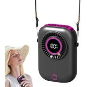 Pequeños ventiladores portátiles | Pequeño ventilador de bolsillo | 5 velocidades recargable pantalla digital refrigerador cuello cuello cuello para interior al aire libre escuela gimnasio viajes