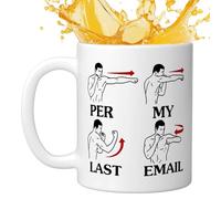 Per My Last Email - Taza de café humorística de 325 ml, taza para beber por correo electrónico, para té, cacao caliente, leche, bebidas frías calientes, colegas de oficina, compañeros de trabajo