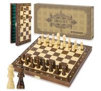 Peradix Tablero Ajedrez Magnetico Madera 30x30CM,Juego Ajedrez Infantil Madera Chess Plegable Profesional para Niños y Adultos de Viaje
