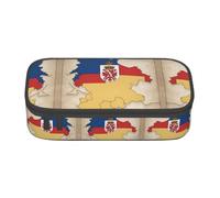 perangg Estuche de gran capacidad con diseño de bandera de Turingia Map03, organizador de artículos de papelería con cremallera para oficina y universidad
