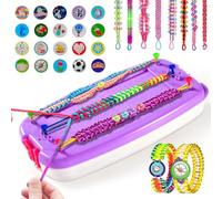 Perbabe 【Los regalos de Reyes】 Kit para Hacer Pulseras Niñas - Kit de Pulseras Amistad DIY, Manualidades para Niñas 6-12 Años, Juguetes para Hacer Pulseras, Regalo para Niñas de 7 8 9 10 11 12 Años