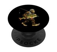 Perca Bigfoot Fisherman River Fishing Sasquatch PopSockets PopGrip Adhesivo