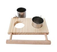 Perca DE Avie - PERCHES DE Madera con BAYLES DE Acero Inoxidable, CONTINUACIÓN DE ALIMENTACIÓN ESTURA Y Bebido para para PEQUEÑAS Medias PEQUEÑAS, Suministro DE Peta PAR