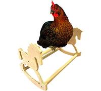 Perca de gallina que se balancea con caballito y pájaro, juguete para madera fuerte, soporte de madera, juguete para pollos