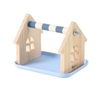 Perca de madera natural para loros, juguete de pie con superficies de textura para mantenimiento y entretenimiento estable, accesorios para jaula de pájaros