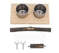 Perca de Pájaro con Tazón de Alimentación de Acero Inoxidable Tazas de Madera Colgante de Jaula de Alimentación para Jaula para Periquitos Cacatúas de Tortolitos Periodistas