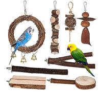 Perca de Pájaro de Madera Natural,8 Pz Perchas Naturales para Pájaros,Juguetes para Pajaros,Juguetes para Masticar Loros,Perchas para Jaulas Pájaros para Pinzones Cacatúas Periquitos