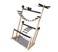 Perca giratoria interactiva para loros y escalada en el gimnasio, con ramas naturales para entrenamiento de aves grandes