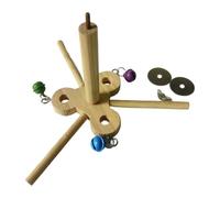 Perca giratoria para pájaros, juguete de madera para loros, rueda interactiva para periquitos, cacatúas, tortolitos