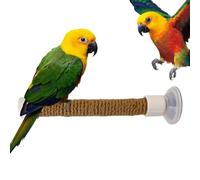 Perca para Loros con - Soporte De Entrenamiento Interactivo Montado En Coche con Cuerda De Cáñamo | Percha Portátil para Ventana De Pájaros para Cacatúas, Periquitos Y Cotorras | Accesorio De