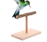 Perca para loros: plataforma para pájaros de madera natural en forma de T, juguete de entrenamiento de molienda duradero | Soporte de juego de ejercicio Manual, percha portátil para actividades de ave