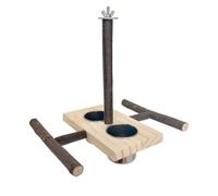 Perca para pájaros, juguete molar, tazas de alimentación para picos y dientes, juguete para masticar, soporte para jaula, estación de alimentación de cacatúas